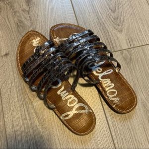 𝅺SAM Edelman silver shiney leather straps sandals for summer size 7 women